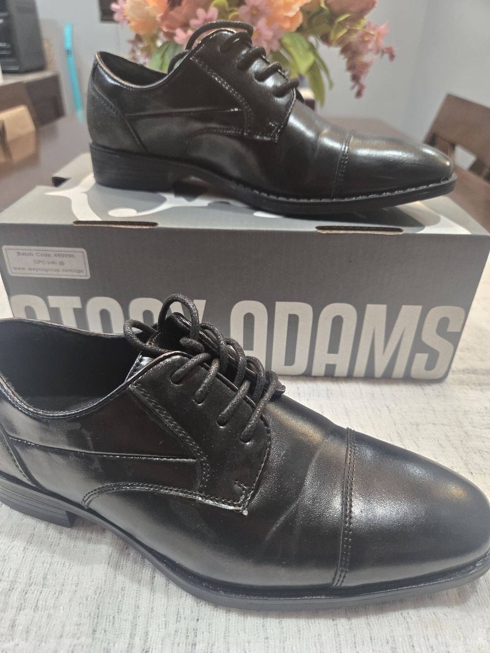 Boys' Black Cap-Toe Dress Shoes